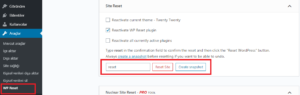Wordpress Site Sıfırlama WP Reset